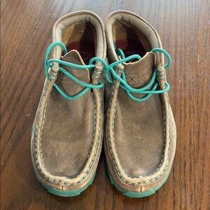 Twisted X Kids Boots in Brown and Teal